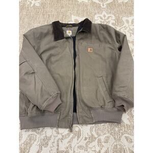 VTG Carhartt Bankston Jacket Quilt Lined Bomber Coat 2XL XXL Workwear Brown